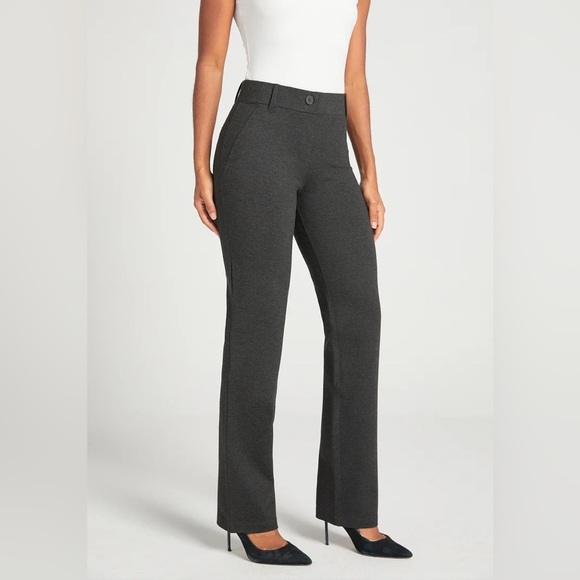 Betabrand Pants - Betabrand Charcoal Grey Straight Leg Pants